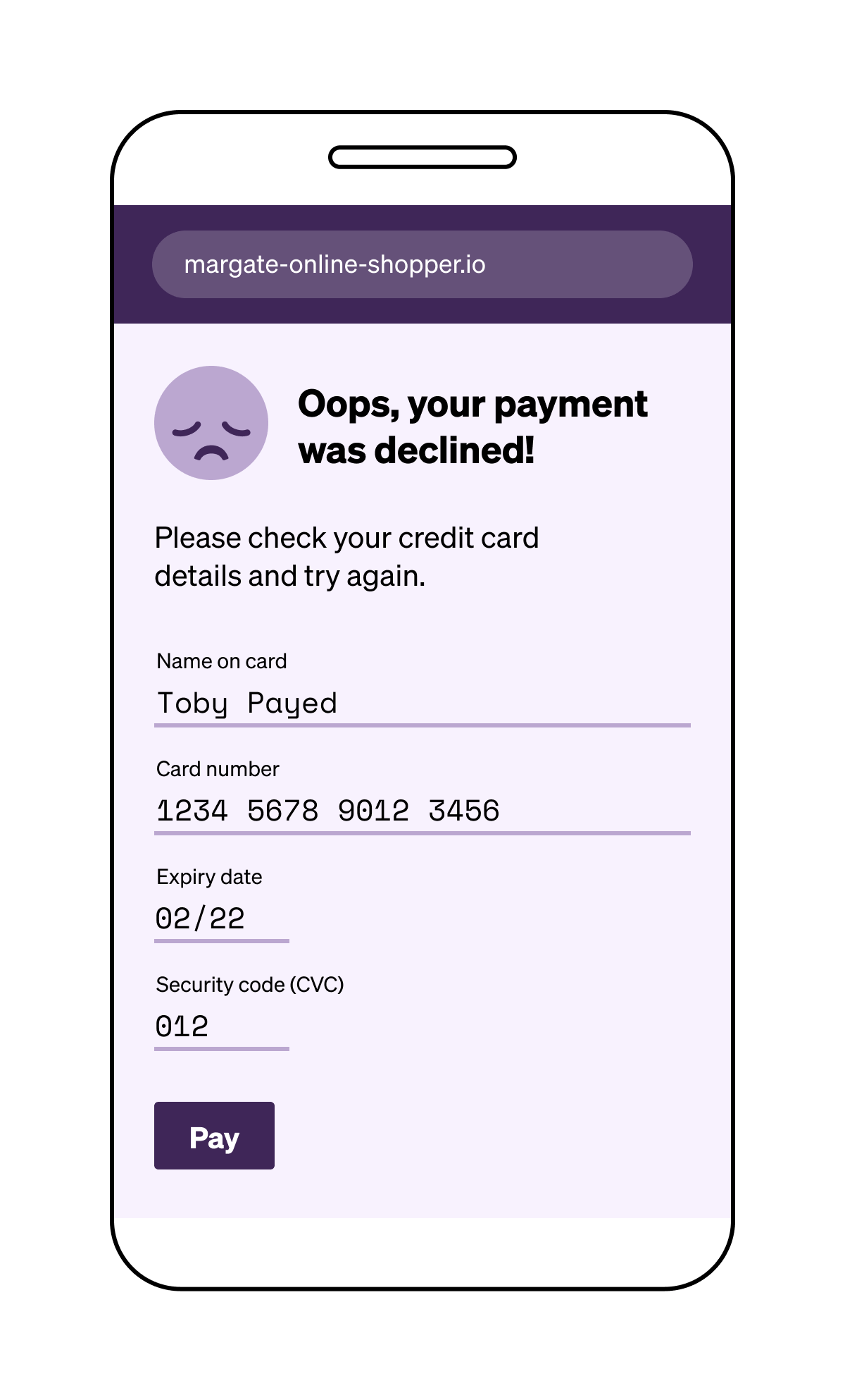 Illustration of checkout screen
